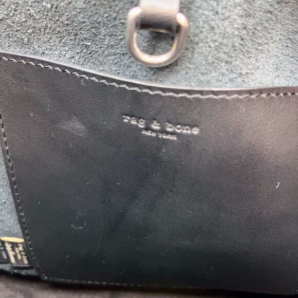 Rag & Bone Belize Small Shopper Black Leather Shoulder Bag Adjustable Strap - Picture 12 of 16